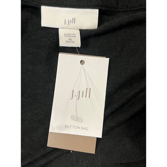 J. Jill Women Black Button Shirt Pocket Top XLP Petite Linen Extra Large NWT New - Picture 6 of 8